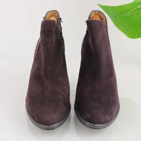 Sofft Womens Gala Boot Size 9.5 M Plum Purple Suede Kitten Heel Elegant Bootie - Picture 2 of 12